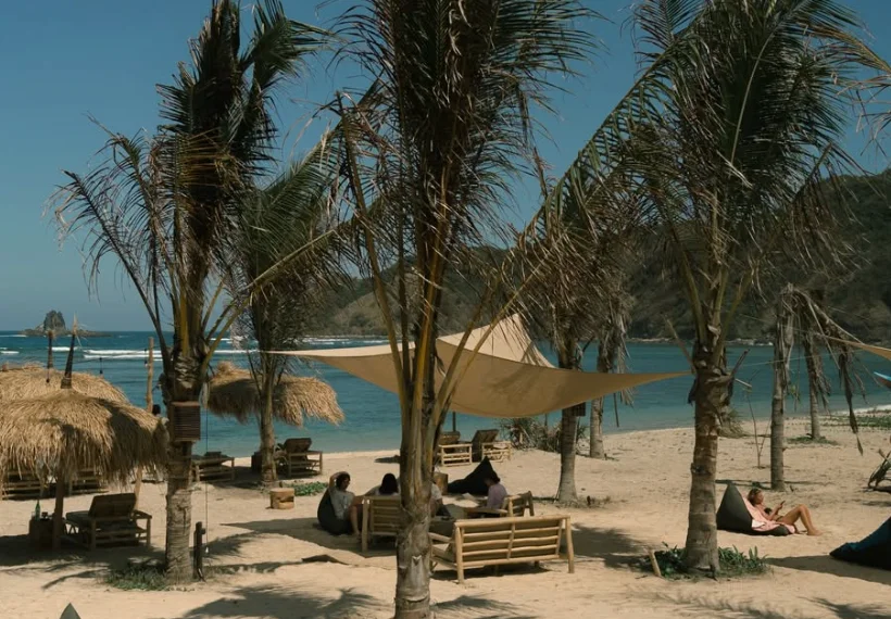 People enjoying the seaview of codium