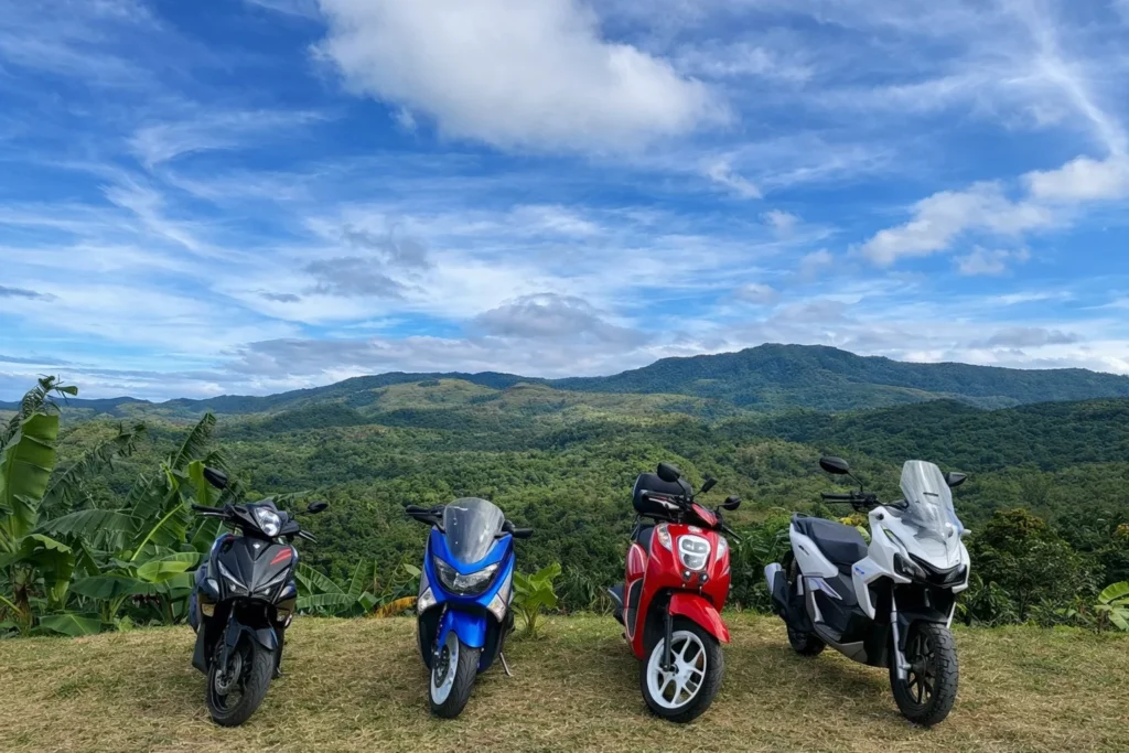 motorbike in the hilltop